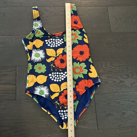 Marimekko Swimsuit Size Small Blue Floral One Piece - Picture 2 of 6